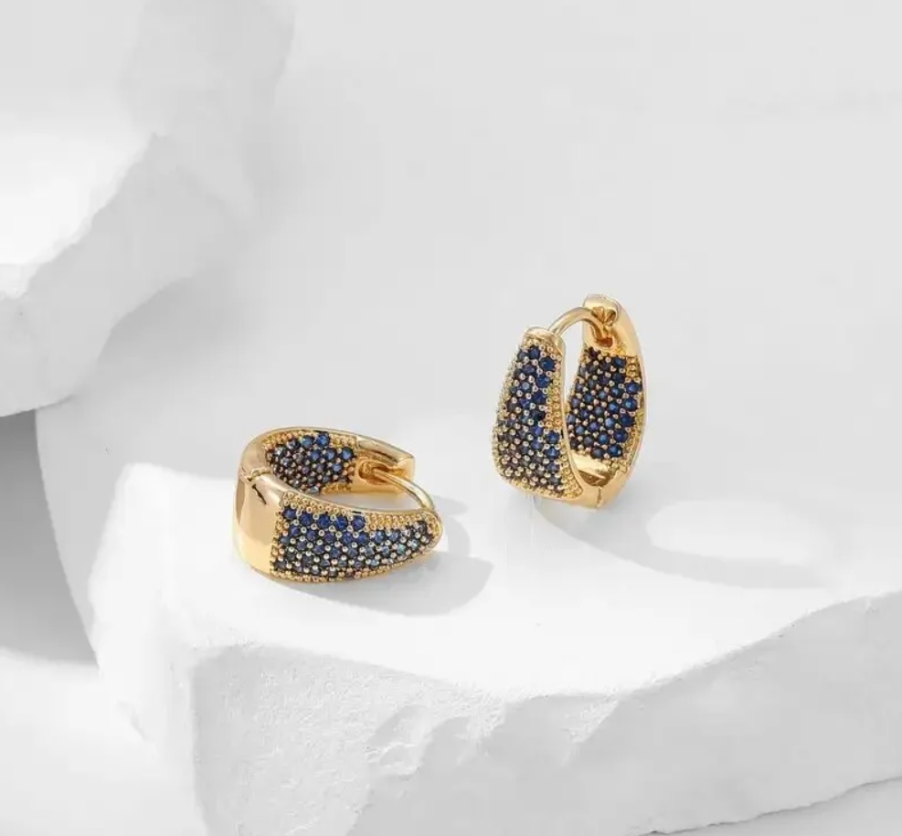 Colorful Zircon Hoop Earrings – Shine in Every Shade