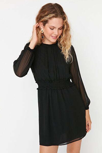 Black Chiffon Dress - Flowy & Elegant