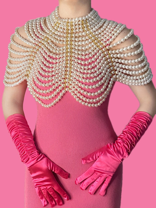 Celestial Pearl Cascade Shawl – A Dazzling Touch of Elegance