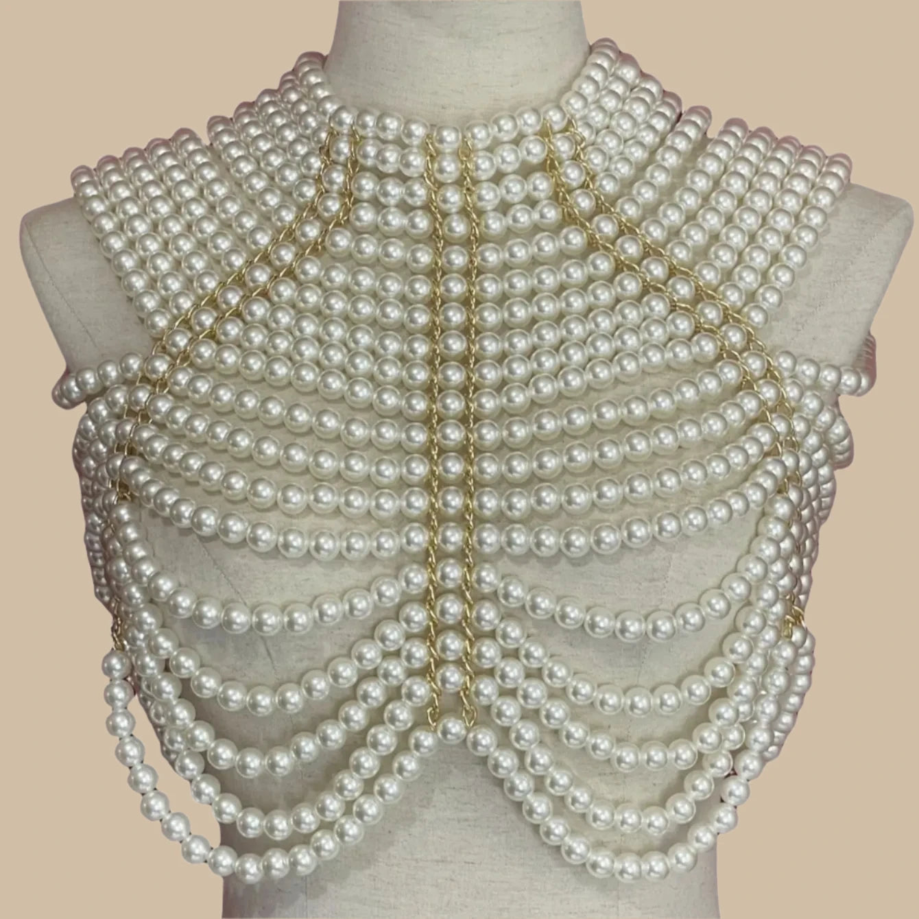 Celestial Pearl Cascade Shawl – A Dazzling Touch of Elegance