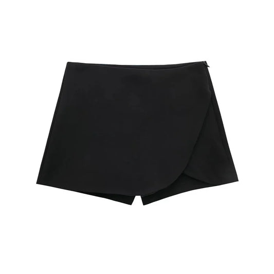 High-Waist Asymmetric Skort