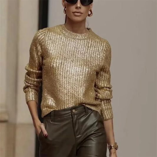 Women's Sequined Knit Top