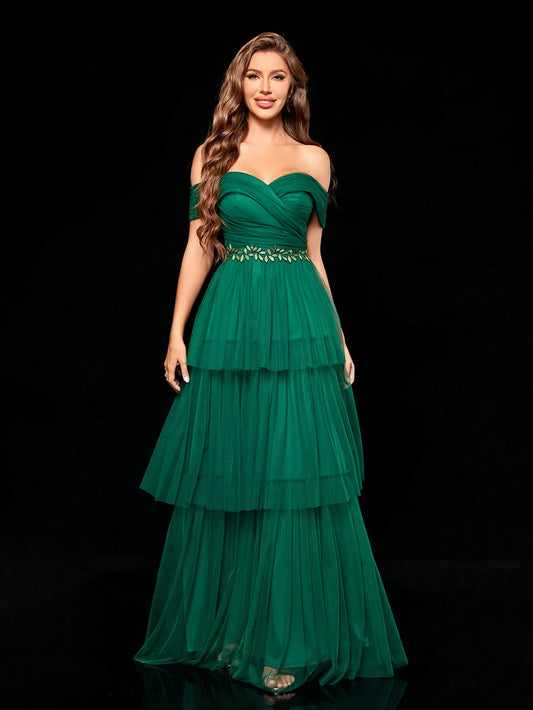 Multi-Layer Gauze Evening Dress