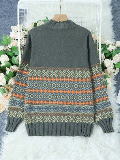 Vintage Stripes & Blooms Sweater