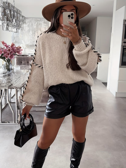 Vintage Vibe Oversized Knit Sweater