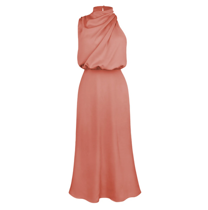 Effortless Grace The Ankle Length Satin Dress