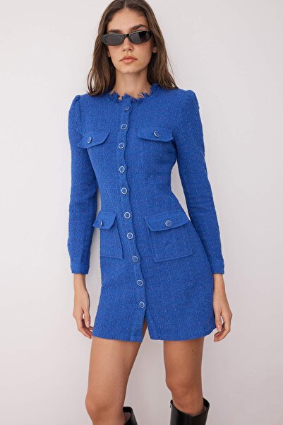 Saks Tweed Jacket Dress - Textured & Tailored