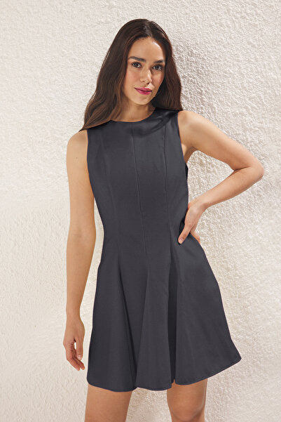 Anthracite Mini Shirt Dress