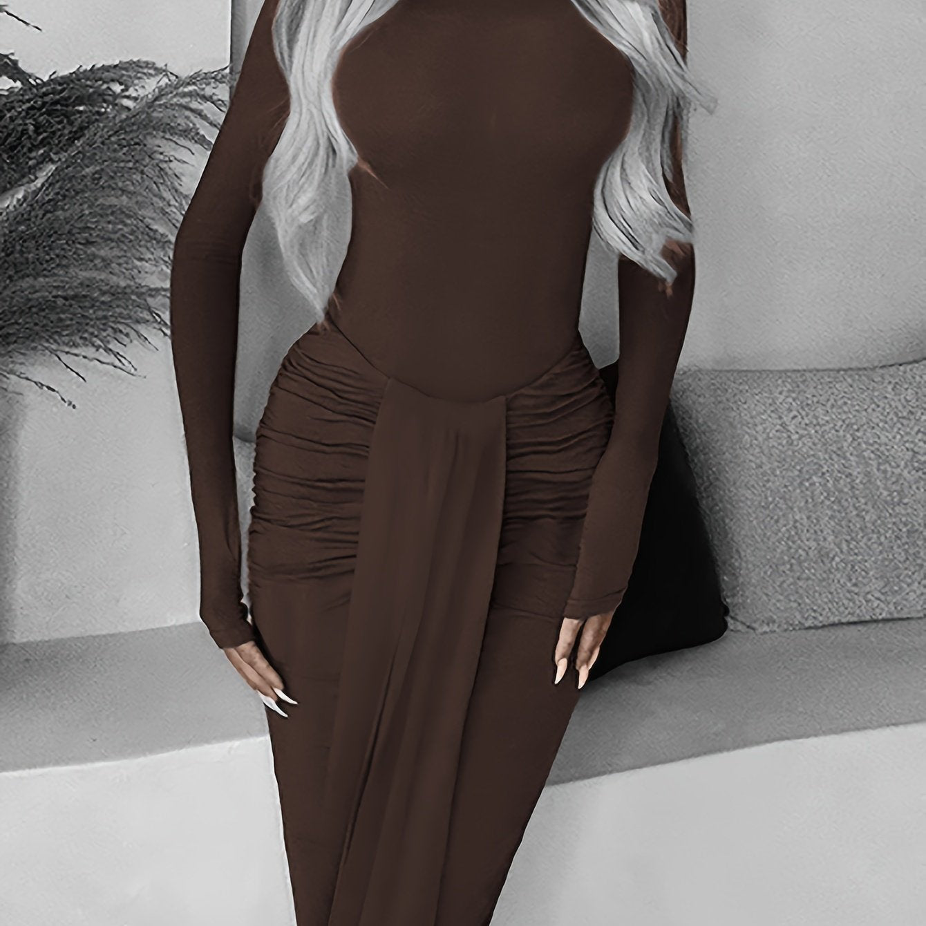 Draped Elegance Bodycon Set