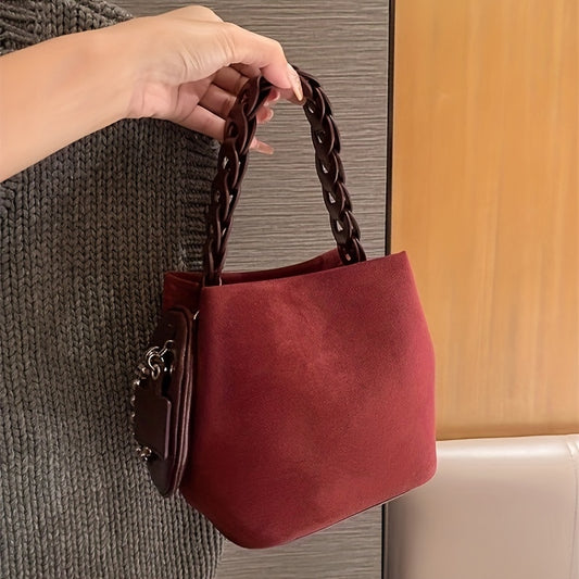 Crimson Charm Vintage Handbag