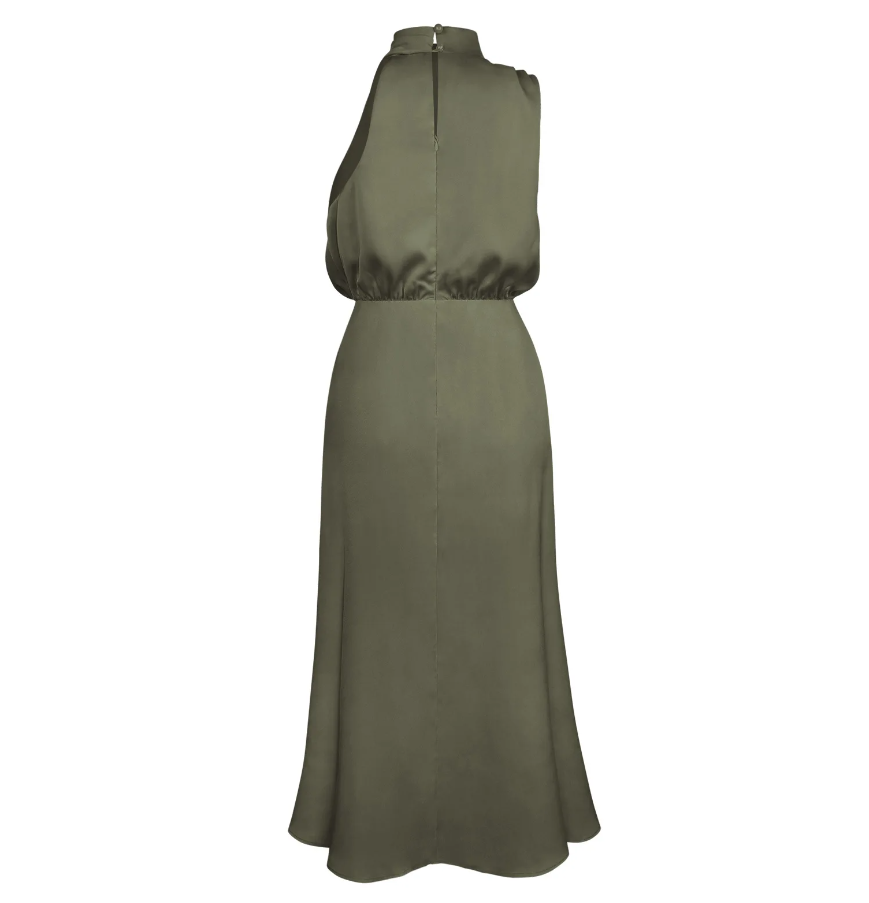 Effortless Grace The Ankle Length Satin Dress