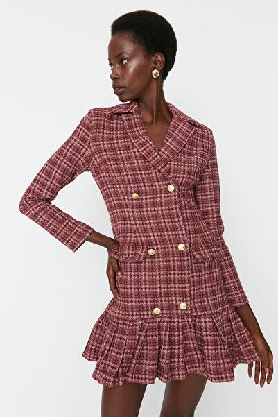 Multicolor Tweed Mini Dress - Patterned & Flirty