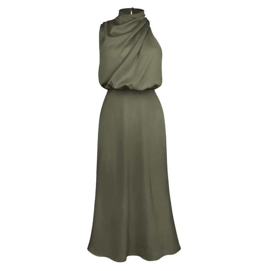 Effortless Grace The Ankle Length Satin Dress