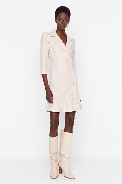 Ecru Jacket Dress - Neutral & Tailored