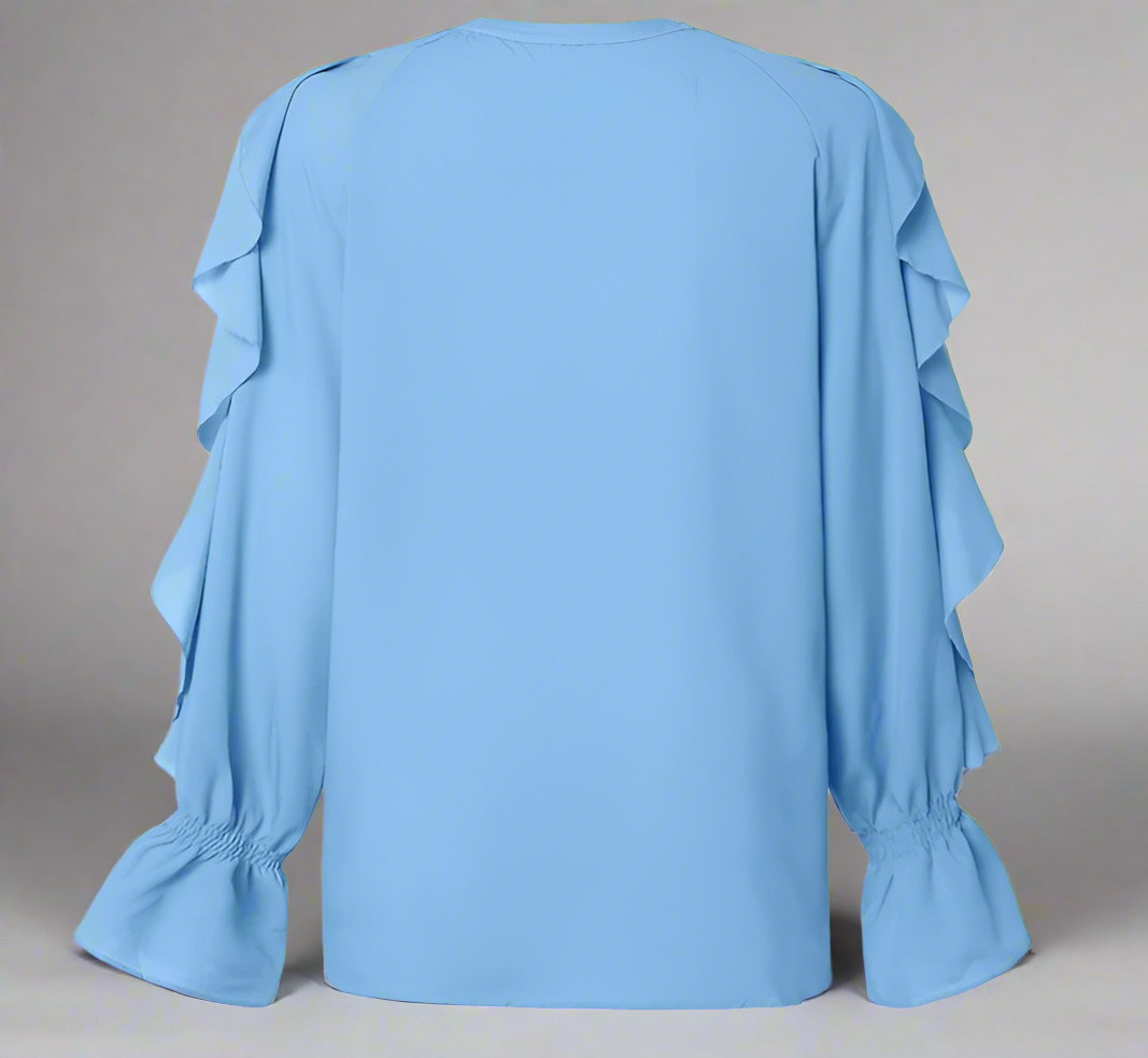 Elegant Buttoned V-Neck Blouse