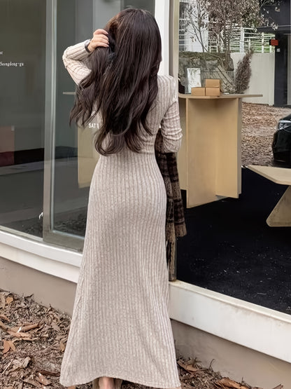 Effortless Elegance Ribbed Dress