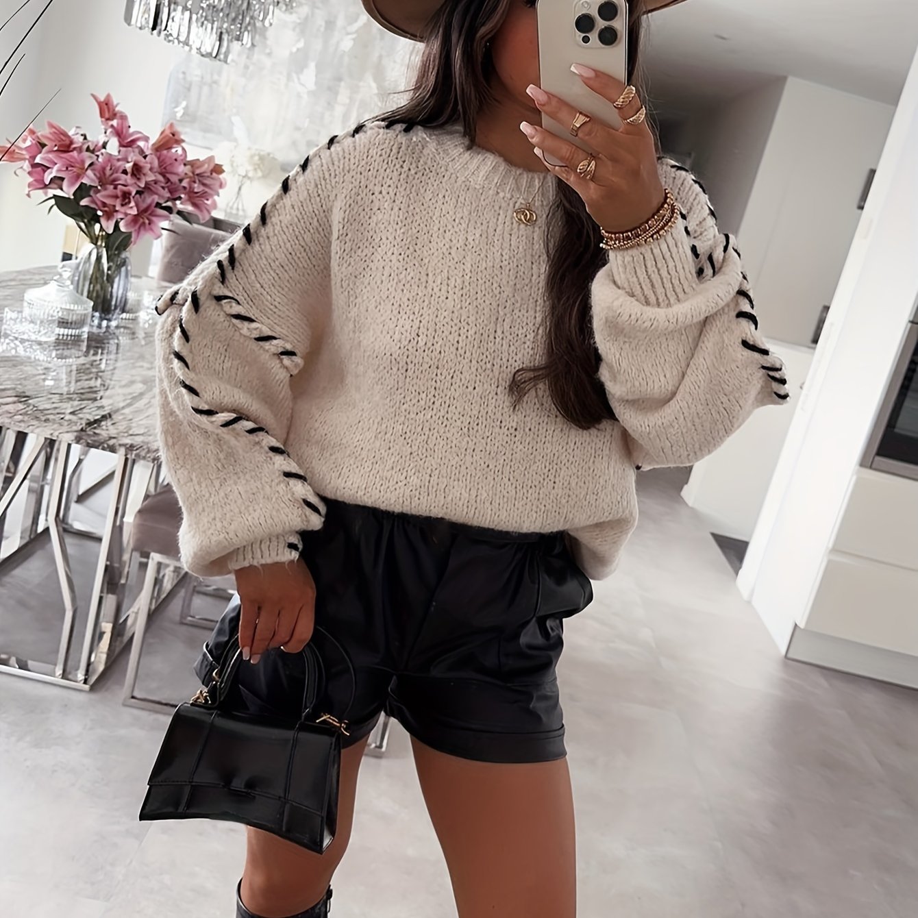 Vintage Vibe Oversized Knit Sweater