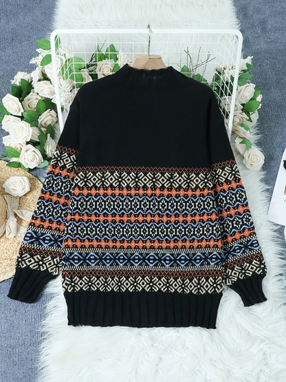 Vintage Stripes & Blooms Sweater