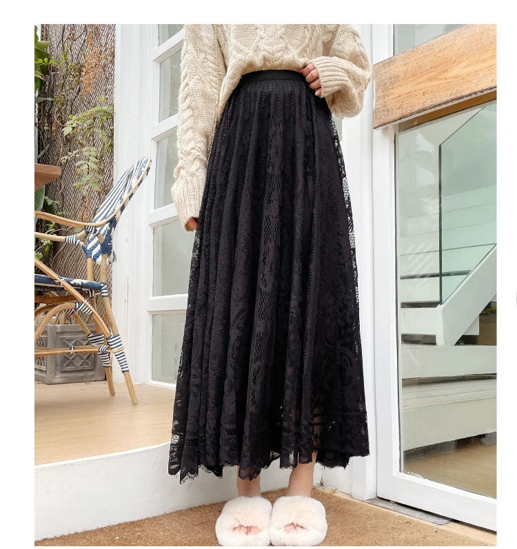 Boho Elegance Crochet Maxi Skirt