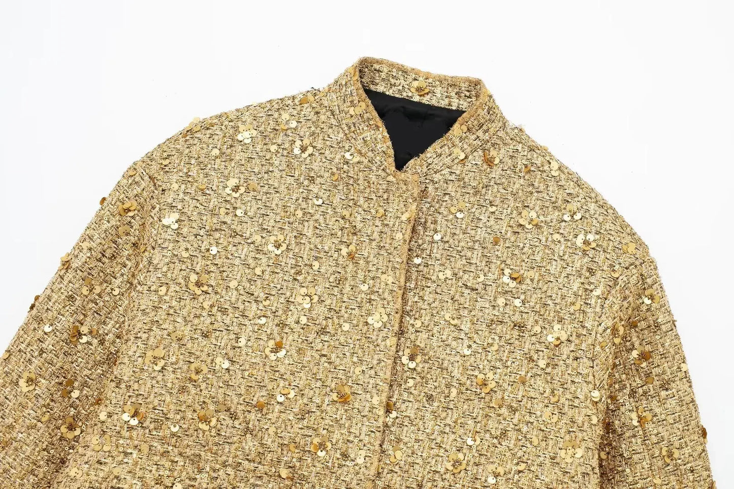 Luxe Shimmer Bomber Jacket