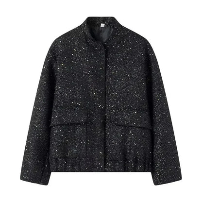 Luxe Shimmer Bomber Jacket