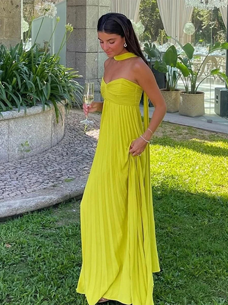 Strapless Ribbon Maxi Dress