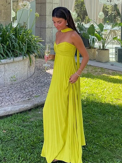 Strapless Ribbon Maxi Dress
