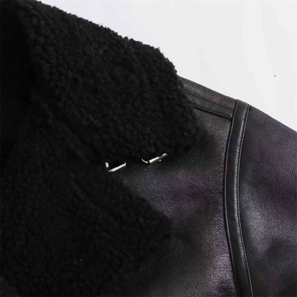 Belt Double sided Collar Jacket Coat