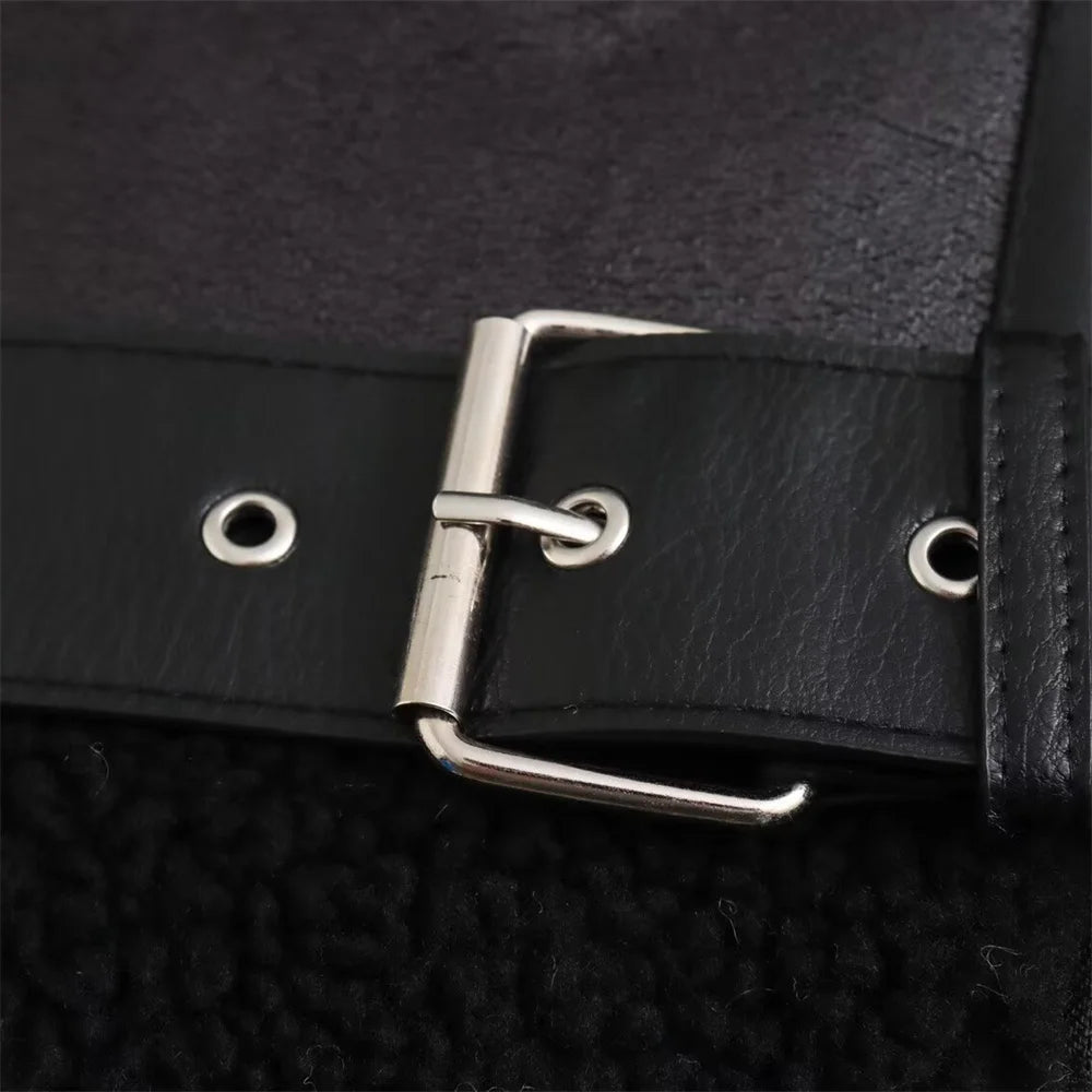 Belt Double sided Collar Jacket Coat