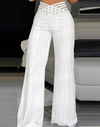 Elegant High Waist Flared Pants