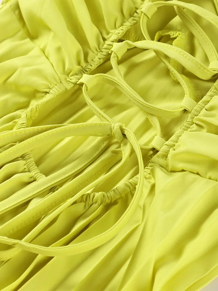 Strapless Ribbon Maxi Dress