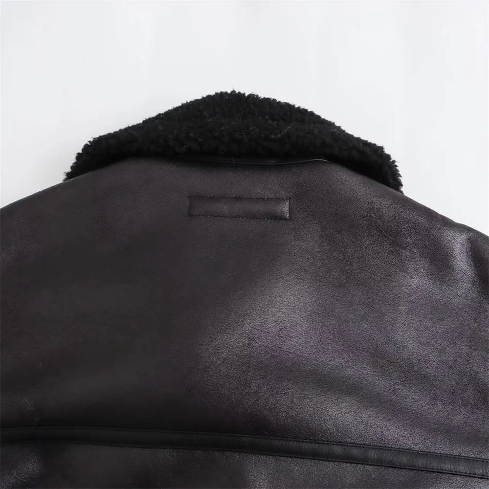 Belt Double sided Collar Jacket Coat