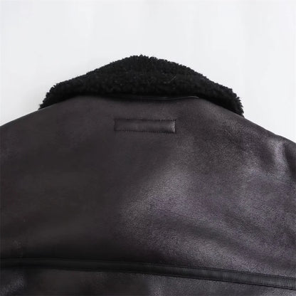 Belt Double sided Collar Jacket Coat