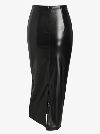 Glamour Goddess Slim Fit Leather Skirt