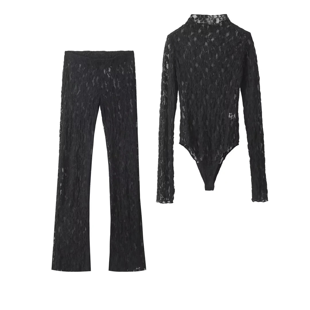 Elegant Bodysuit  Two Piece Set