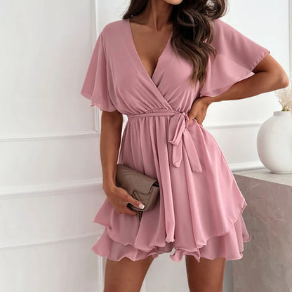 Elegant White Chiffon A-Line Dress