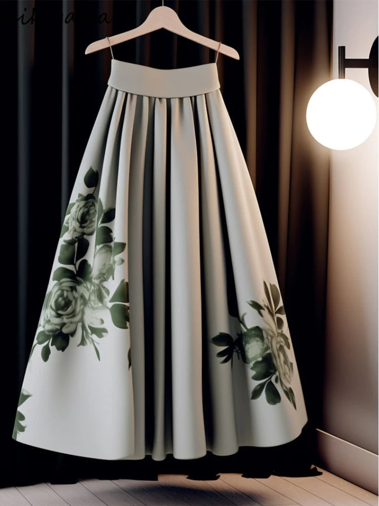 Floral Elegance Pleated Skirt