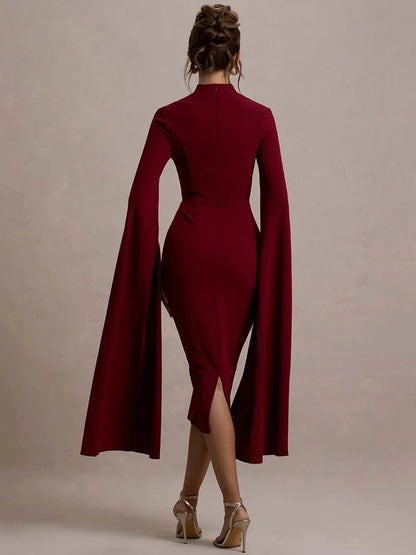 Sleeve Bodycon Midi Dress