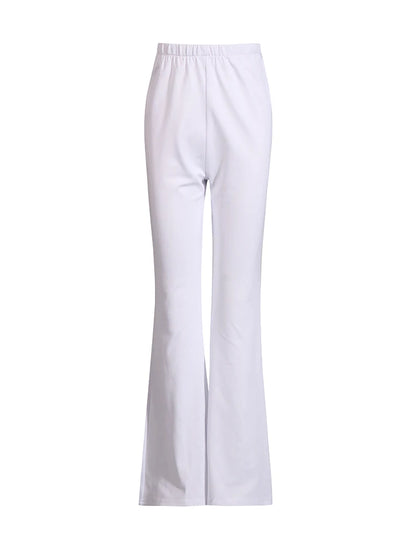 Elegant Two-Piece Set High Collar Sleeveless Hollow Out Top High Waist Pant