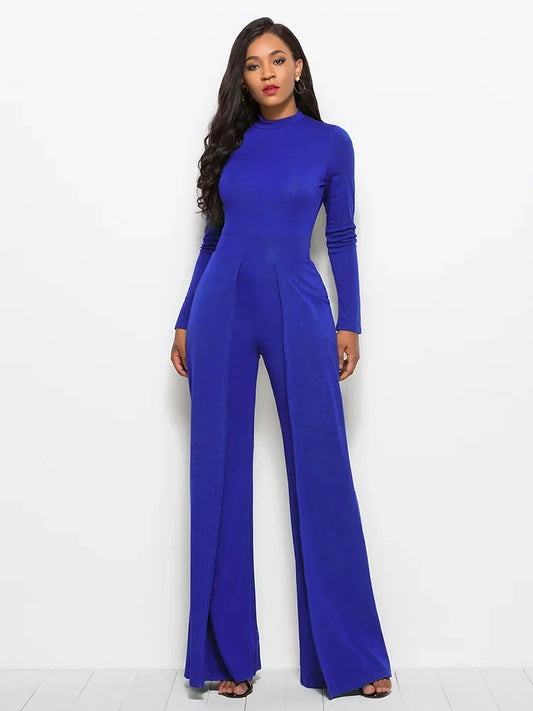 Stylish  Wide Leg Jumpsuit - Royal Blue