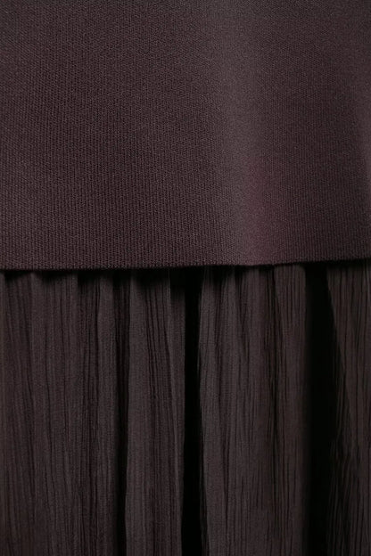 Knitted Vest & High-Waist Skirt Set - Brown Suit