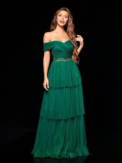 Multi-Layer Gauze Evening Dress