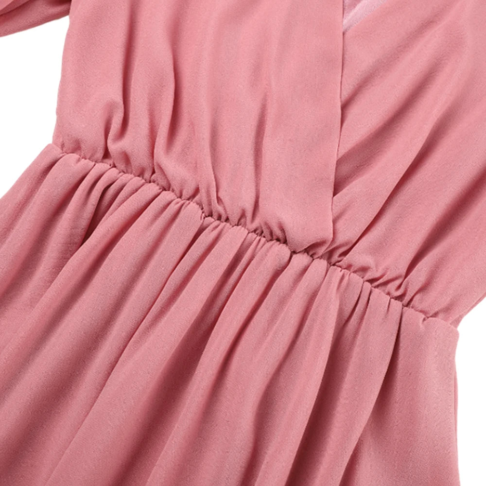 Elegant White Chiffon A-Line Dress