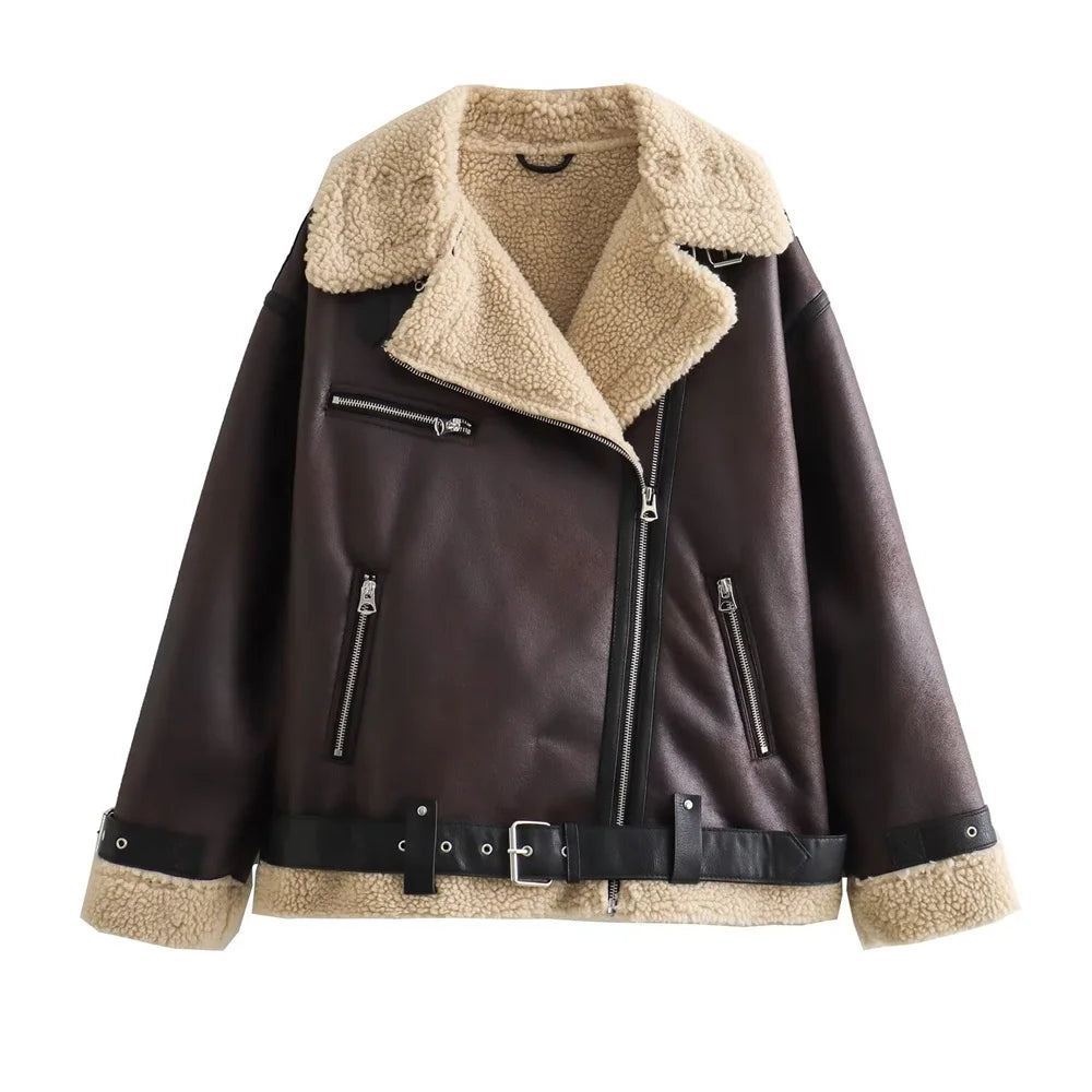 Belt Double sided Collar Jacket Coat