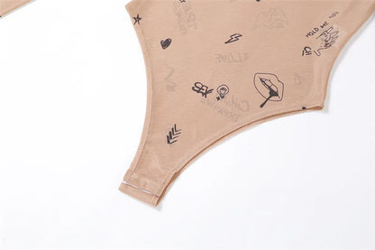 Tight-Fitting Long-Sleeve Bodysuit