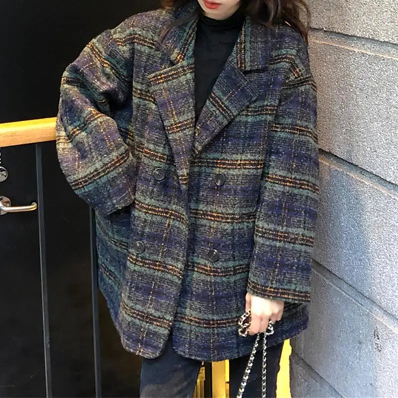 Urban Plaid Wool Blend Jacket