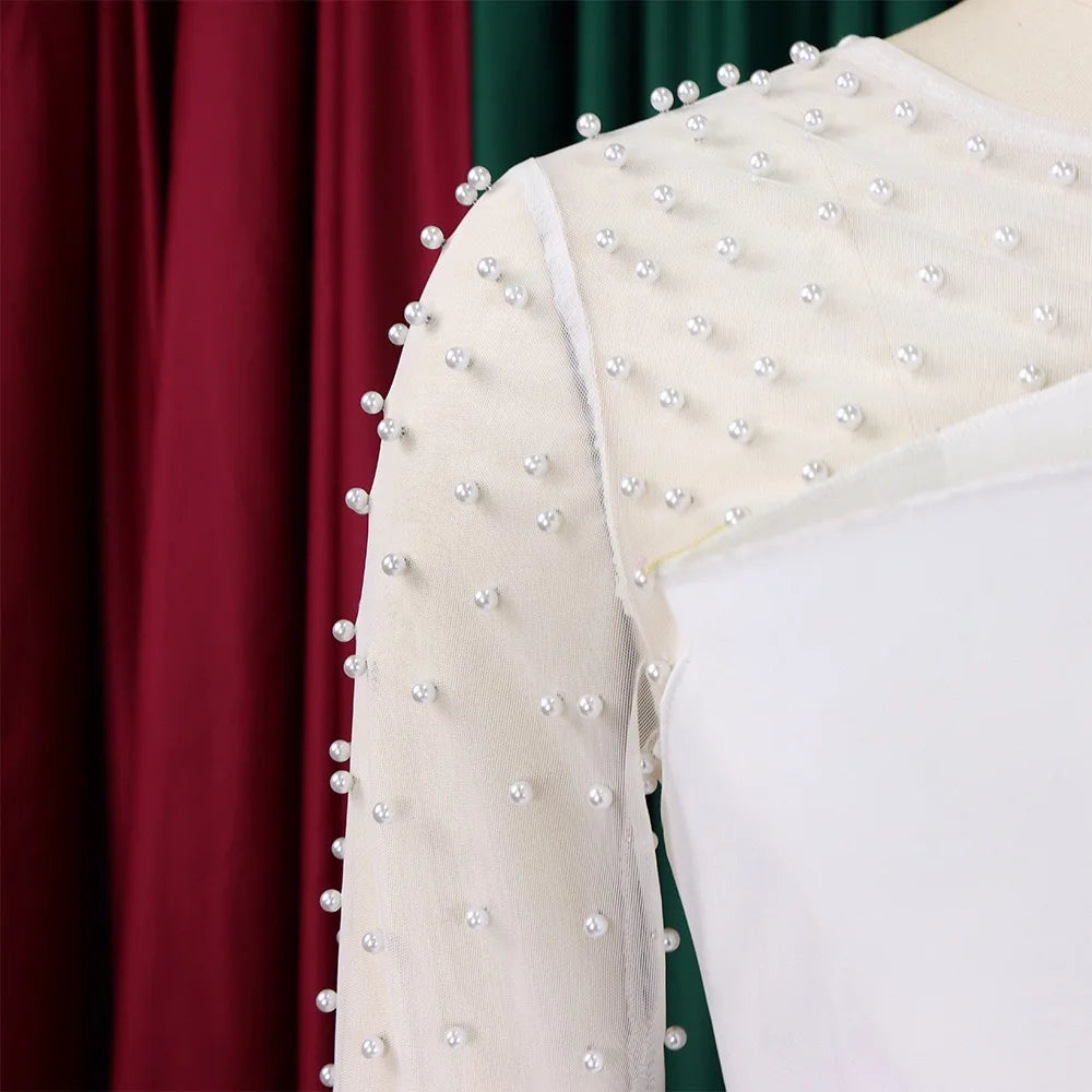 Elegant Beaded Sleeve Jumpsuit