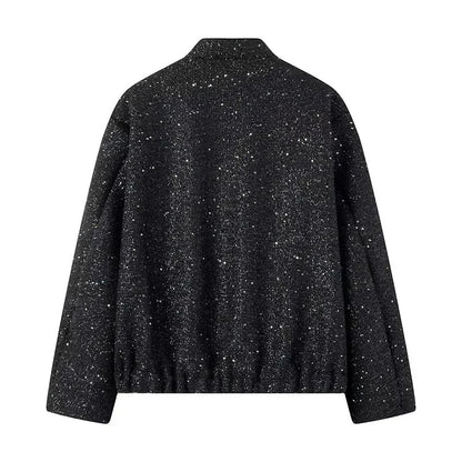 Luxe Shimmer Bomber Jacket