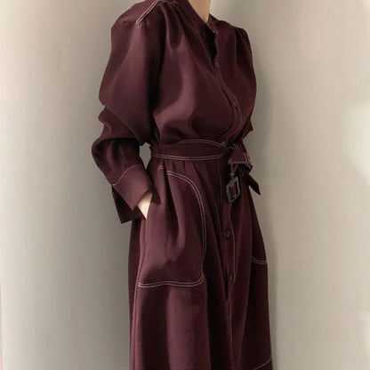 Single-Breasted Shirt Dress