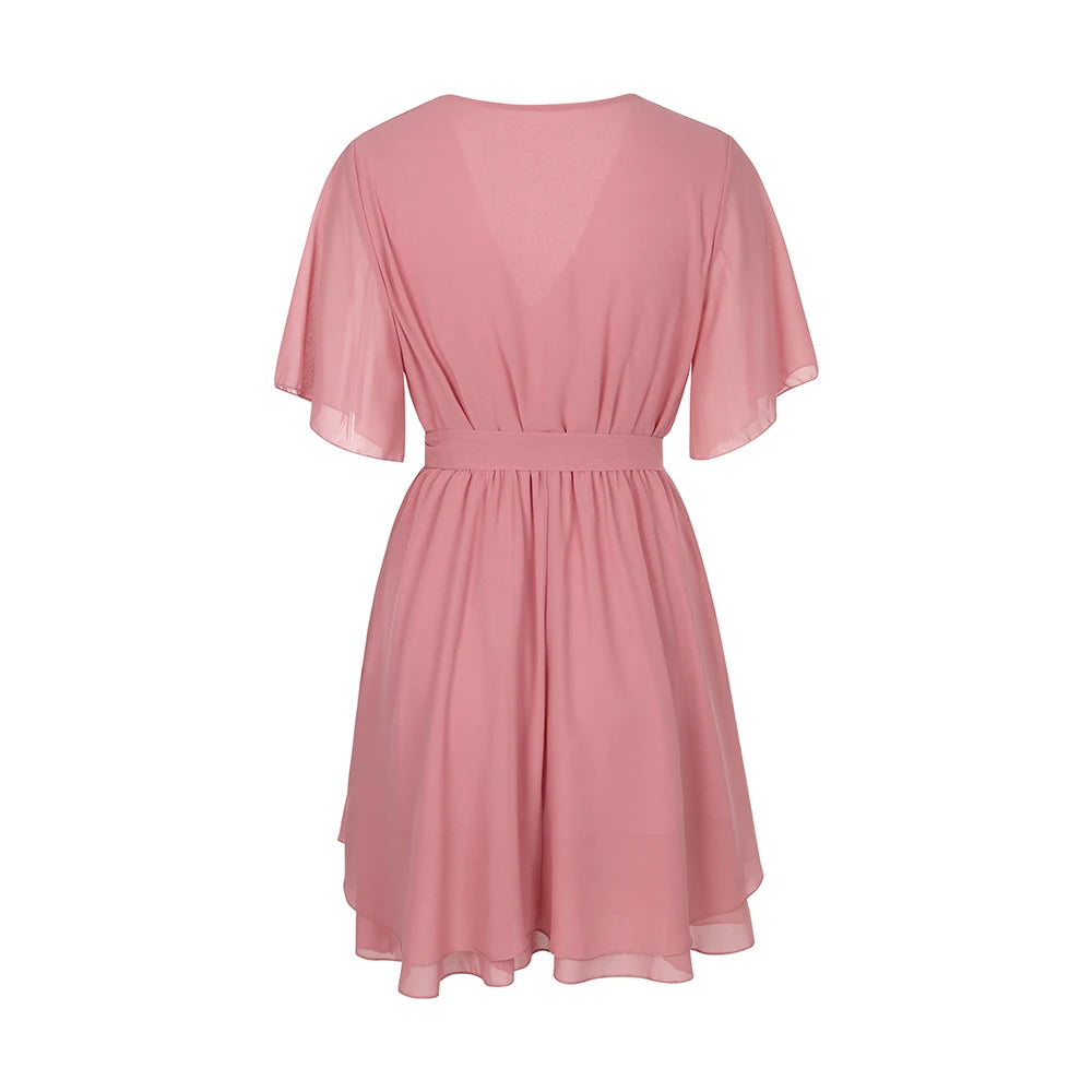 Elegant White Chiffon A-Line Dress